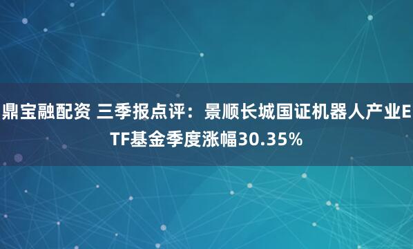 鼎宝融配资 三季报点评：景顺长城国证机器人产业ETF基金季度涨幅30.35%